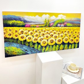 돈벼락맞는 해바라기그림 3종 돈들어오는해바라기유화액자, 120cm 해바라기 동산, 120x60cm