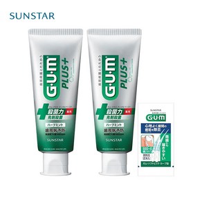 GUM GUM(껌)플러스 덴탈 페이스트 - 약용 치약 CPC 함유 1450ppm 120g×2개+사은품증정, 허브민트, 120g
