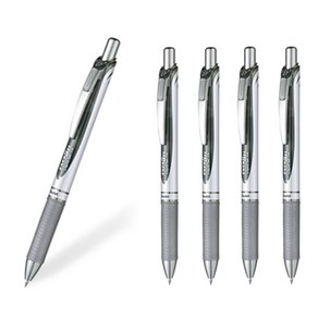 Pentel 에너겔 노크식 메탈팁 볼펜 BL77 0.7mm 5개 세트, BL77-A 0.7mm 블랙5개 세트