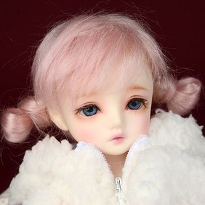 돌모아 구체관절인형 가발 USD 26cm 모헤어 귀염 만두머리 핑크 (6-7) Guyomi Mohair Wig (Pink)