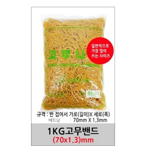 INVEN* 인벤 고급 고무나라 고무줄 고무밴드( 40/70/80 mm ) x (1.3/5.0) @1kg@ 동양고무 미용 사무 공사 현장 생활