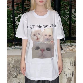 (자체제작) CAT Meme Club / 고양이 밈 반팔 티셔츠