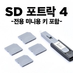 [스마트키퍼] 포트 잠금장치 스틱형 SD 락 스마트키퍼 SD04PKGY [그레이/미니키1개+커넥터 4개], 1개