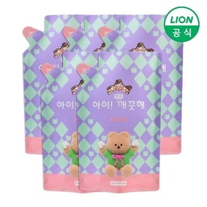 라이온코리아 아이깨끗해 어프어프 핸드워시 리필 450ml x 5개 (화이트릴리/숲속산책 택1)