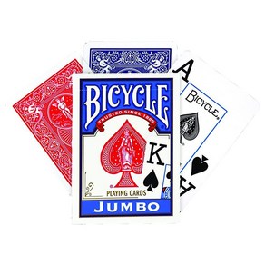 US Playing Cad Company 1004560 Bicycle 포커 사이즈 점보 인덱스 플레잉 카드 (레드 또는 블루), US Playing Cad Company 100456