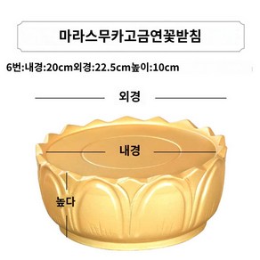 불상 받침대 장식대 좌대 금동 연화 불교 연꽃 부처님 로터스몰8x10x6, 하이로터6호20*22.5*10