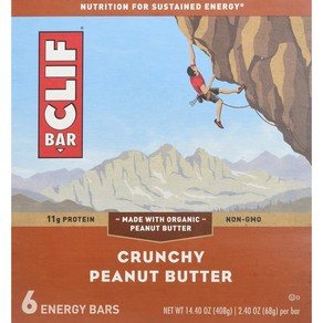 CLIF Cunchy Peanut Butte Ba 2.4 OZ (Pack of 6) CLIF 크런치 땅콩 버터 바 2.4온스(6팩), 68g, 6개