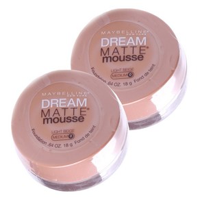 메이블린 드림 매트 무스 파운데이션 18g, Light Beige, 2개