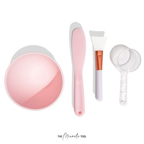 모델링팩 도구 4종 세트 (팩볼 + 스파츌라 + 계량컵 + 팩브러쉬), 1개, 핑크4종세트
