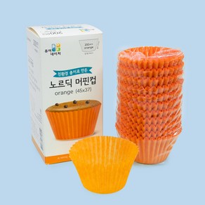 유산지 머핀컵 45mm 유산지컵 베이킹컵 머핀유산지, 원형-주황, 1000개