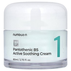 넘버즈인 Numbuzin 판토테닉 B5 액티브 수딩 크림 80ml(2.82fl oz), 넘버즈인 Numbuzin 판토테닉 B5 액티브 수딩 크, 1개, 80ml