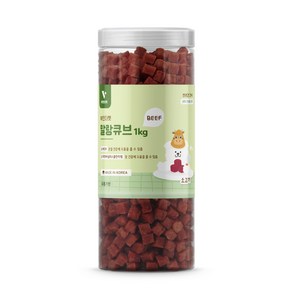 뷰인더펫 강아지간식 말랑큐브 소고기 대용량 1kg