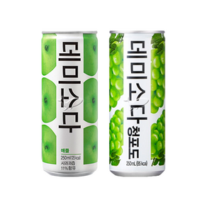 데미소다 애플 250ml 10캔+청포도 250ml 10캔 총20캔, 20개