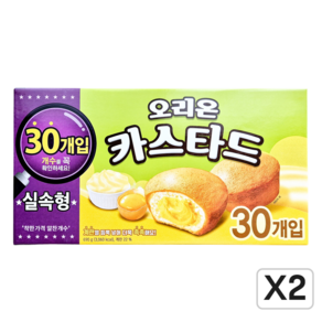 오리온 대용량 실속형 카스타드 선물 30P, 690g, 2박스