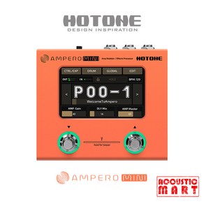 핫톤 멀티이펙터 Ampeo Mini MP-50OR 오렌지 기타이펙터, 1개