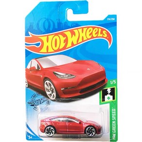 핫휠 HOT WHEELS 테슬라 모델3 MODELX 3X 미니카 스포츠카 모형, 레드, 1개