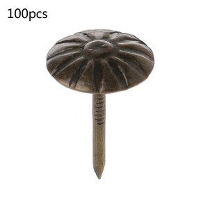 100x 장식 압정 골동품 실내 장식 손톱 금속 엄지 압정 구색 키트, 100개, 1개, 11mm*13mm