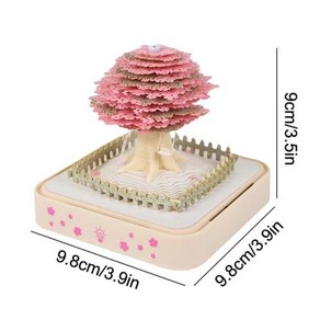 3D달력 입체달력 LED 조명이 있는 벚꽃 나무 책상 달력 2025 메모 패드 창의적인 DIY 메모장 3D 아트, 없음, 1) A