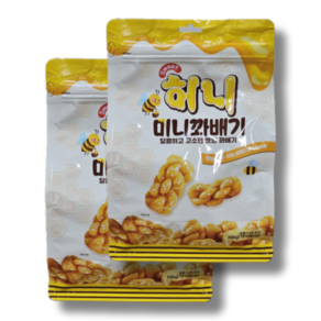 허니 미니 꽈배기 간편 지퍼백 개별포장, 300g, 2개