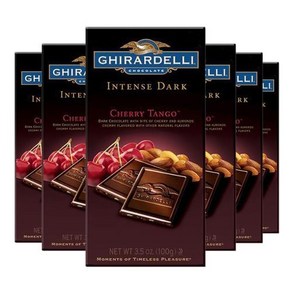 기라델리 인텐스 다크 체리 탱고 초콜렛 바 100g x 6팩 초콜릿 Ghiadelli Intense Dak Chey Tango Ba, 6개