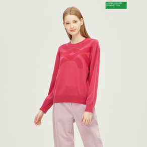 베네통 Benetton logo jacquad sweate 2F 1135U1044 2D6