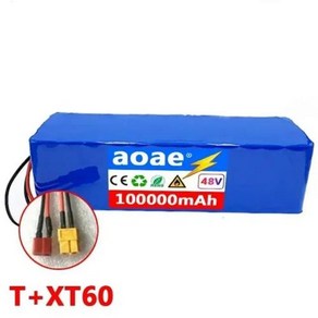 강력한 리튬 이온 배터리 54.6V 스쿠터 전기 자전거용 BMS 충전기 포함 48V 100000mAh 1000w 13S3P XT60 100Ah, 1개입