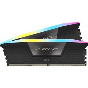 CORSAIR VENGEANCE RGB DDR5 RAM 32GB (2x16GB) 6400 CL36 인텔 XMP iCUE 호환 컴퓨터 메모리 블랙 (CMH32GX5M2B6400C36, Black_32GB (2x16GB), 2개