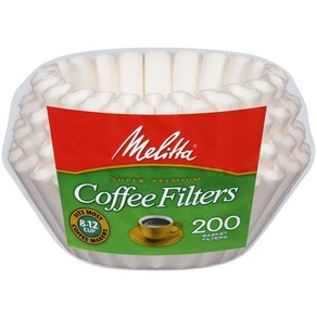 Melitta 629524 8 To 12 Cup White Coffee Basket Filtes 200 Count, 1개