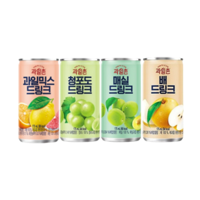 [한번에먹자쇼핑몰] 해태 과일촌 드링크 주스 175ml 4종 혼합 구성 / 배8+매실8+청포도7+과일믹스7 / 총 30개, 1세트