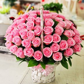 지나로즈 생일 기념일 프로포즈 꽃 선물 비누 장미 비누꽃바구니 100일기념 비누꽃, 핑크장미100송이, 1개