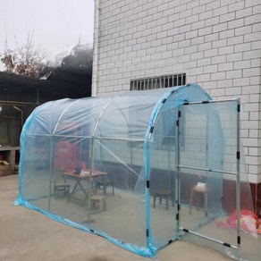 도다도다 비닐하우스 농막 보온 골조 햇빛 겨울난방 텃밭 파이프 온실 소형 지붕 필름 보온강관, 2.5m 폭2m 길이2m 높이(블루무적막 증정), 1개