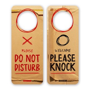 긱베어 프라이버시 방해금지 행거 사인 DO NOT DISTURB SIGN PRIVACY SIGN, 낙서