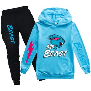 미스터 비스트 MR BEAST 봄 가을 아동 운동복 트레이닝 후드티 바지 세트