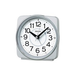 세이코 클락 Seiko Clock 탁상시계 은색 메탈릭 본체 10.8 × 11.0 × 6.0cm 자명종 전파 아날로그 KR335S, 상세페이지 참조