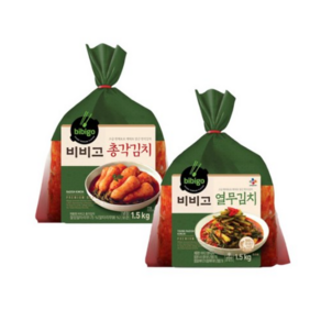 비비고 냉장 총각김치1.5kg 1개+열무김치 1.5kg 1개, 1개, 5kg