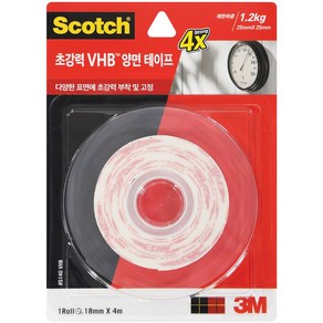 3M 스카치™ VHB 양면 테이프 5140 (18mmx4m), 단품, 1개