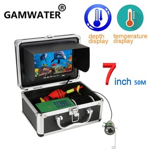 HD 모니터 적외선 방수 탐지기 어군 깊이 수중 낚시 LCD 어탐기 7 인치 GAMWATER 카메라 디스플레이 온도, 3.50M, 50M, 1개