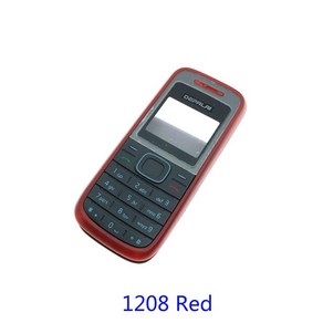 스마트폰 부품 Nokia 1100 1110 3100 1200 1208 1202 하우징 케이스 배터리 백 커버 전면 키보드 키패드 완료, [08] 1208 Red, 1개