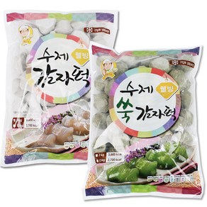 수제 감자떡 1kg+쑥감자떡 1kg, 1kg