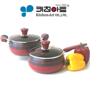 키친아트 신비(투톤경질) 냄비SET, 컨텐츠 참조, 2종SET (18편수+20), 1개