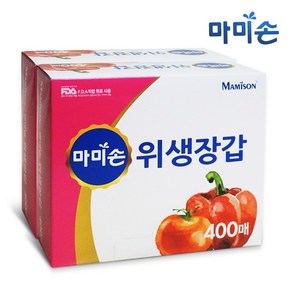 마미손 위생장갑 400매 x2개, 1개