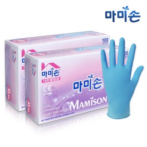 마미손 니트릴장갑(XL)100매 x2개, 특대(XL) 이상, 2개
