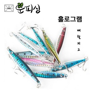 운피싱 홀로그램 메탈지그 하드베이트 썬더볼트 레이지 블레이드 글리터샷 프레데터 피쉬, 홀로그램-메탈지그 핑크, 1세트