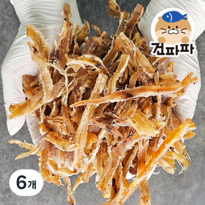 [건파파] 쫄깃한 오징어 꽃징어 슬라이스 주전부리 맥주안주 술안주, 250g, 6개