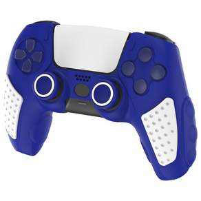 이이네 PS5 듀얼센스 컨트롤러 다색 실리콘 커버 충전대 적합 미끄럼 방지 보호 케이스, 짙남색