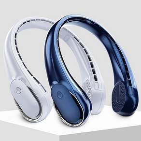 Hyades 휴대용 무선 넥밴드 선풍기 BLDC 대용량4000mAh-R51 부직포주머니 포함, 화이트