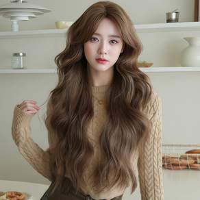 키라비 가발 여성 통가발 긴머리 웨이브 80cm KPE0451, 1개, 통가발: KPE-0451(캐러멜브라운)80cm