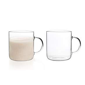Bestra 홈카페 내열유리 머그컵 190ml, 투명, 2개