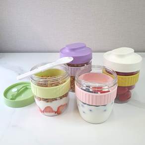 초이세 런치팟 요거트팟 오트밀컵 밀프랩컵 샐러드컵 570ml, 1개, 그린
