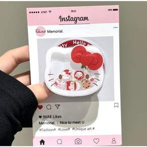 [위민즈센스] 맥세이프 그립톡 링무료증정 귀여운 캐릭터, 레드키티, 1개